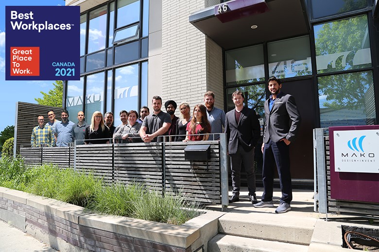 TriMech Design Solutions Awarded with the Great Places to Work 2021 Certification 1 Best Canadian product development company, Mako Design.