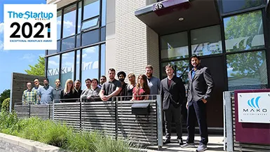 MAKO Wins 2021 Exceptional Workplace Award 25 2021 The Startup Weekly Exceptional Workplace Award